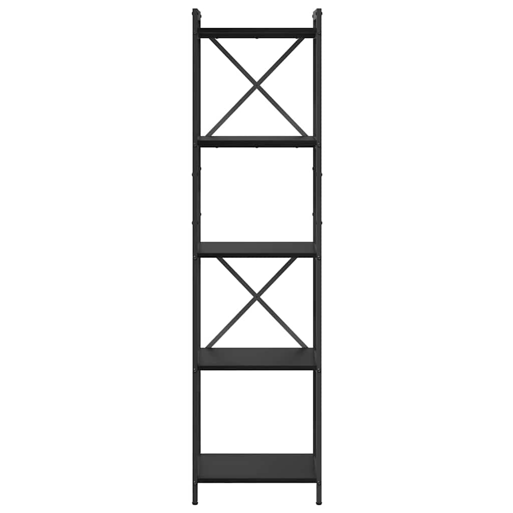vidaXL Bookshelf 40 x 30 x 155 cm Engineered Wood Black Oak 5
