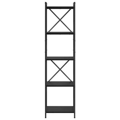 vidaXL Bookshelf 40 x 30 x 155 cm Engineered Wood Black Oak 5