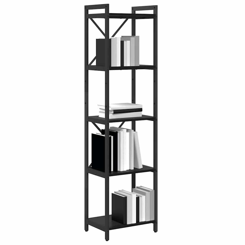 vidaXL Bookshelf 40 x 30 x 155 cm Engineered Wood Black Oak 3