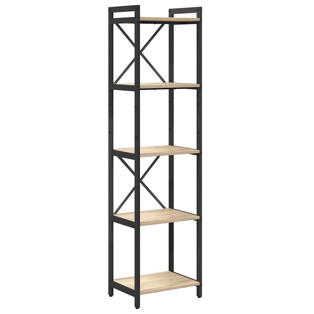 vidaXL Bookshelf 40 x 30 x 155 cm Engineered Wood Sonoma Oak 2