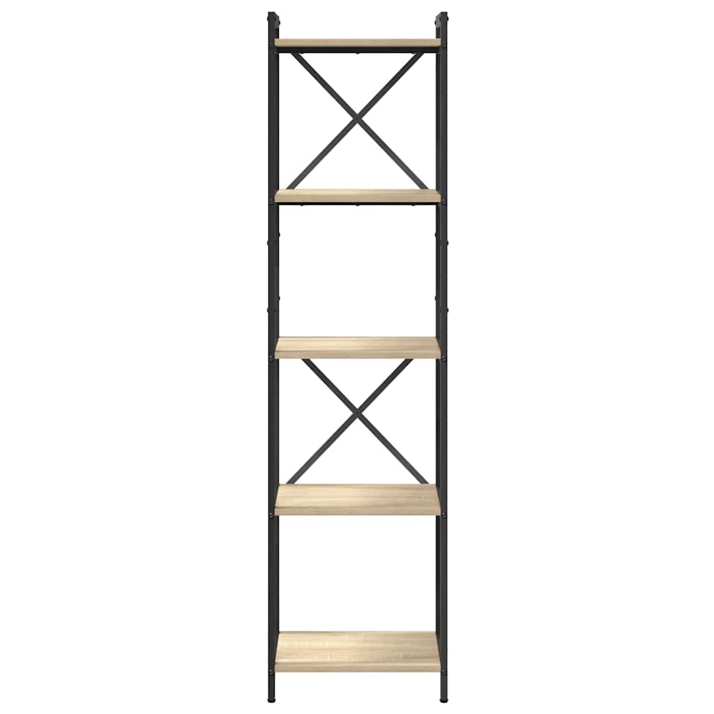 vidaXL Bookshelf 40 x 30 x 155 cm Engineered Wood Sonoma Oak 5