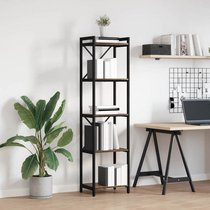 vidaXL Bookshelf 40 x 30 x 155 cm Engineered Wood Smoked Oak 4