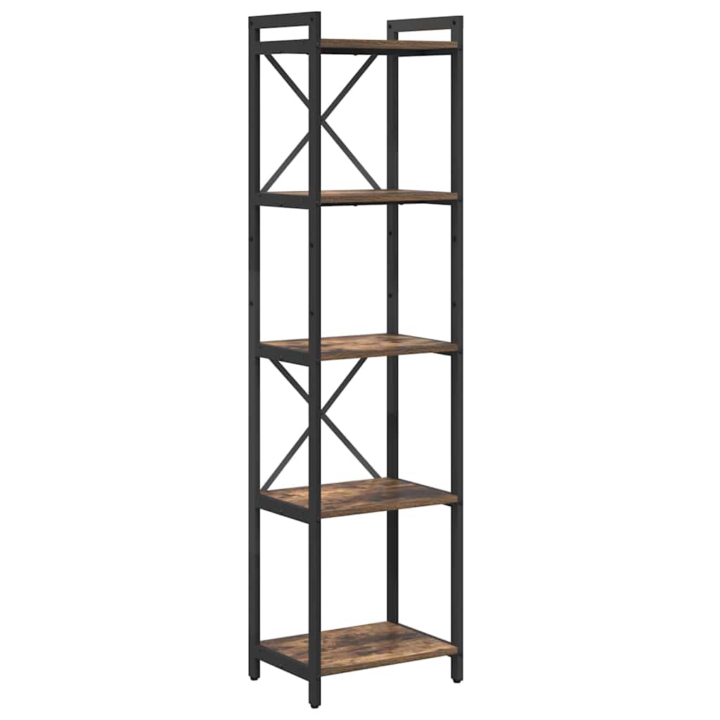 vidaXL Bookshelf 40 x 30 x 155 cm Engineered Wood Smoked Oak 2