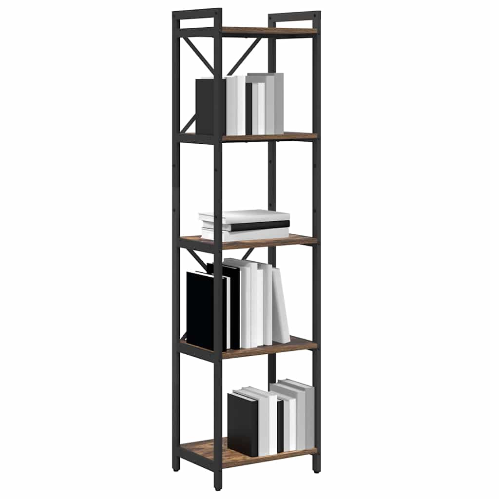 vidaXL Bookshelf 40 x 30 x 155 cm Engineered Wood Smoked Oak 3