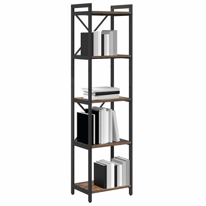 vidaXL Bookshelf 40 x 30 x 155 cm Engineered Wood Smoked Oak 3