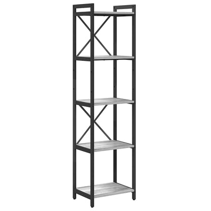 vidaXL Bookshelf 40 x 30 x 155 cm Engineered Wood Grey sonoma 2