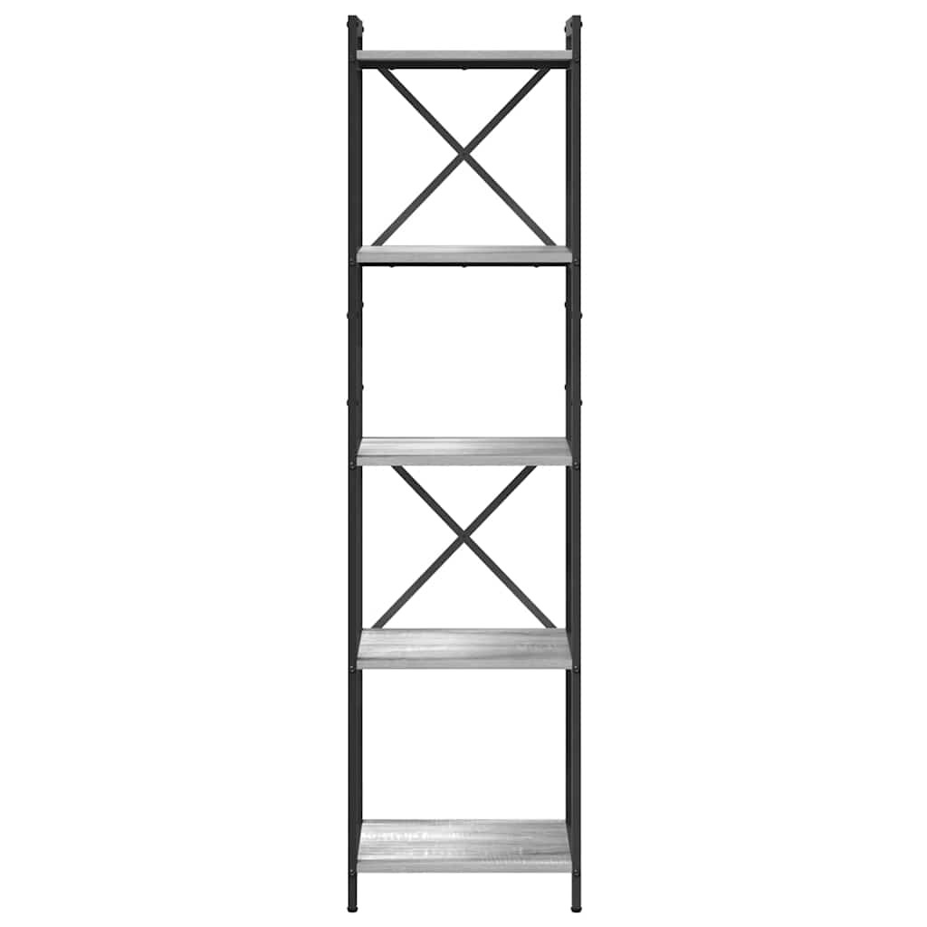 vidaXL Bookshelf 40 x 30 x 155 cm Engineered Wood Grey sonoma 5