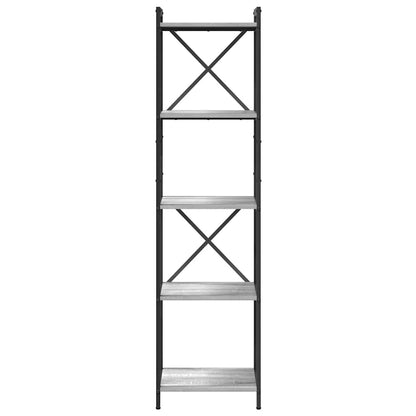vidaXL Bookshelf 40 x 30 x 155 cm Engineered Wood Grey sonoma 5