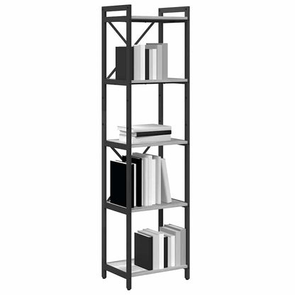 vidaXL Bookshelf 40 x 30 x 155 cm Engineered Wood Grey sonoma 3