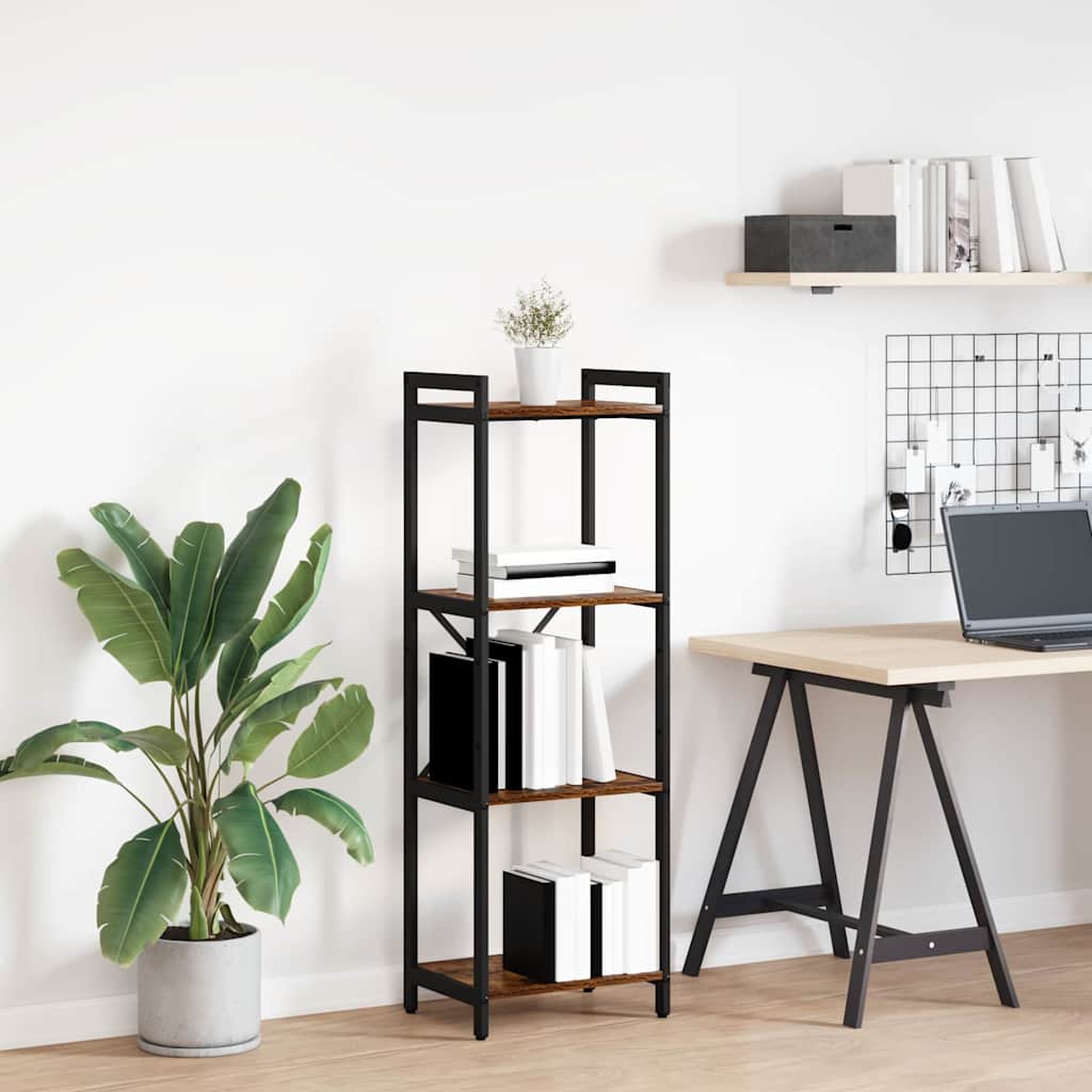 vidaXL Bookshelf 40 x 30 x 119 cm Engineered Wood Smoked Oak 1