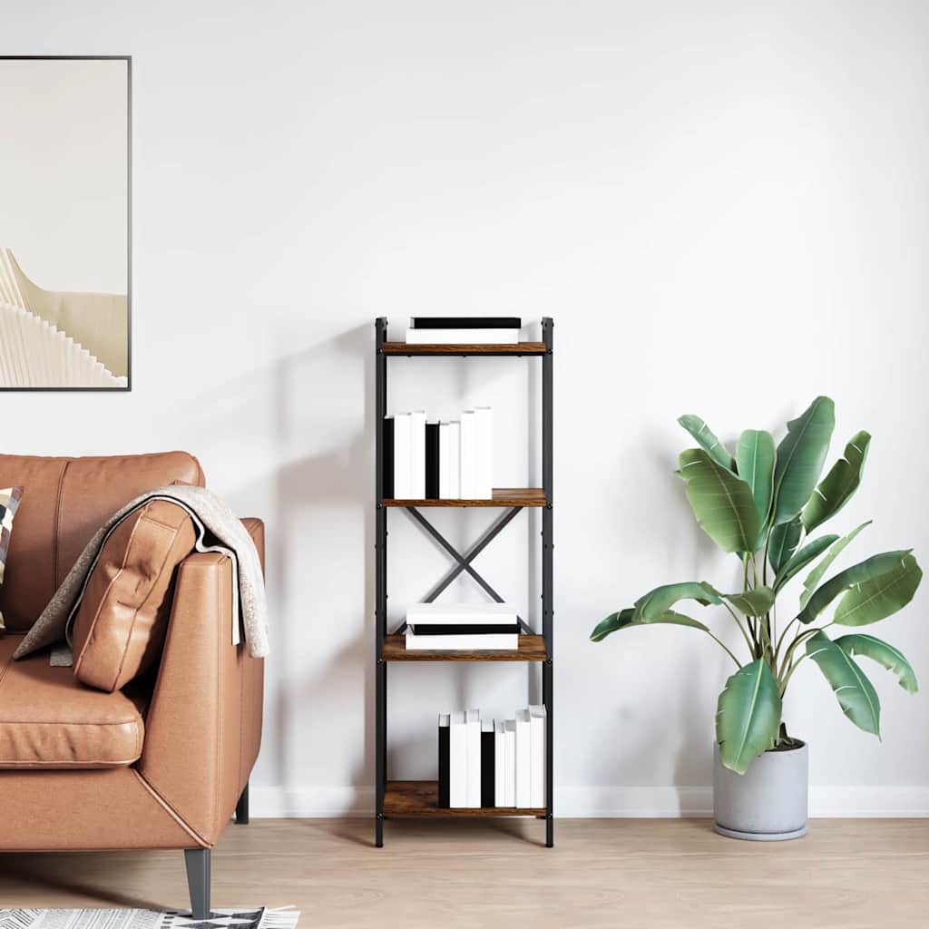 vidaXL Bookshelf 40 x 30 x 119 cm Engineered Wood Smoked Oak 4