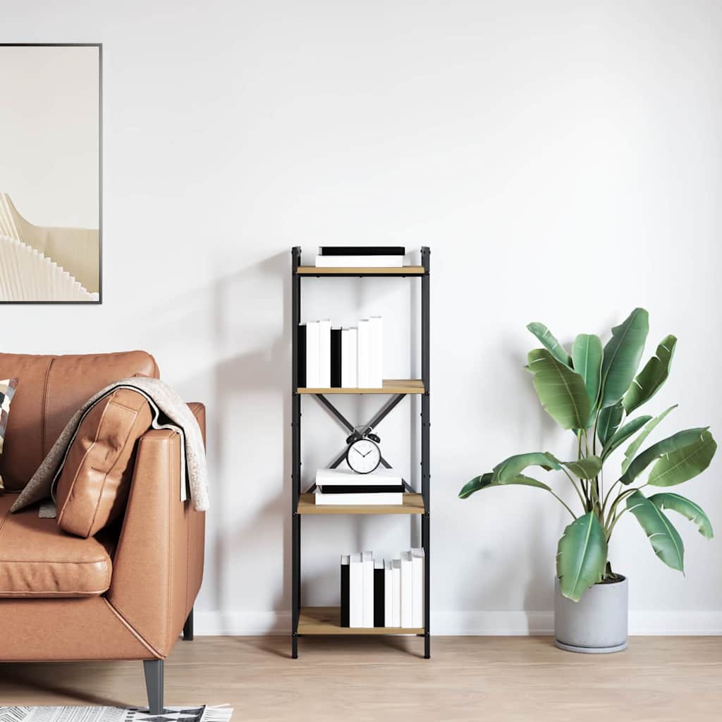 vidaXL Bookshelf 40 x 30 x 119 cm Engineered Wood Artisan Oak 4