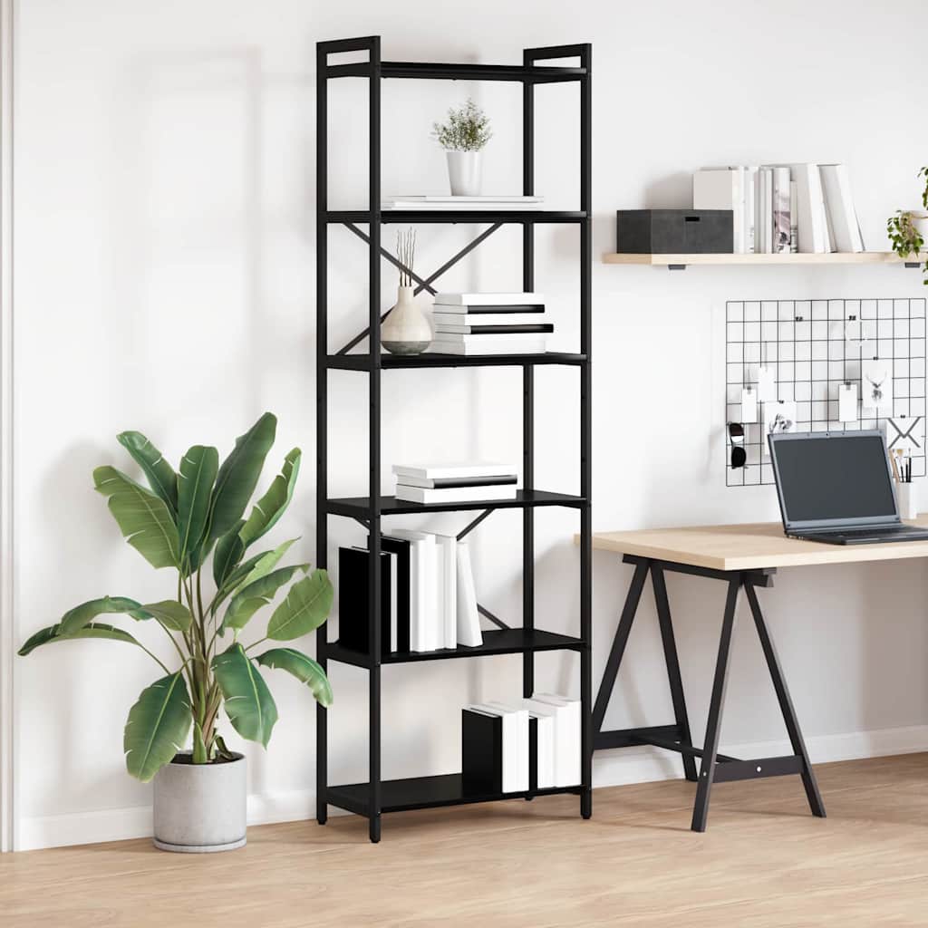 Bookshelf 60 x 30 x 85 cm Engineered Wood Width 60 cm Black oak 188 cm