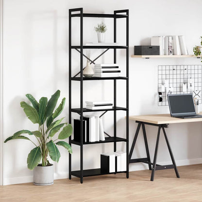 Bookshelf 60 x 30 x 85 cm Engineered Wood Width 60 cm Black oak 188 cm