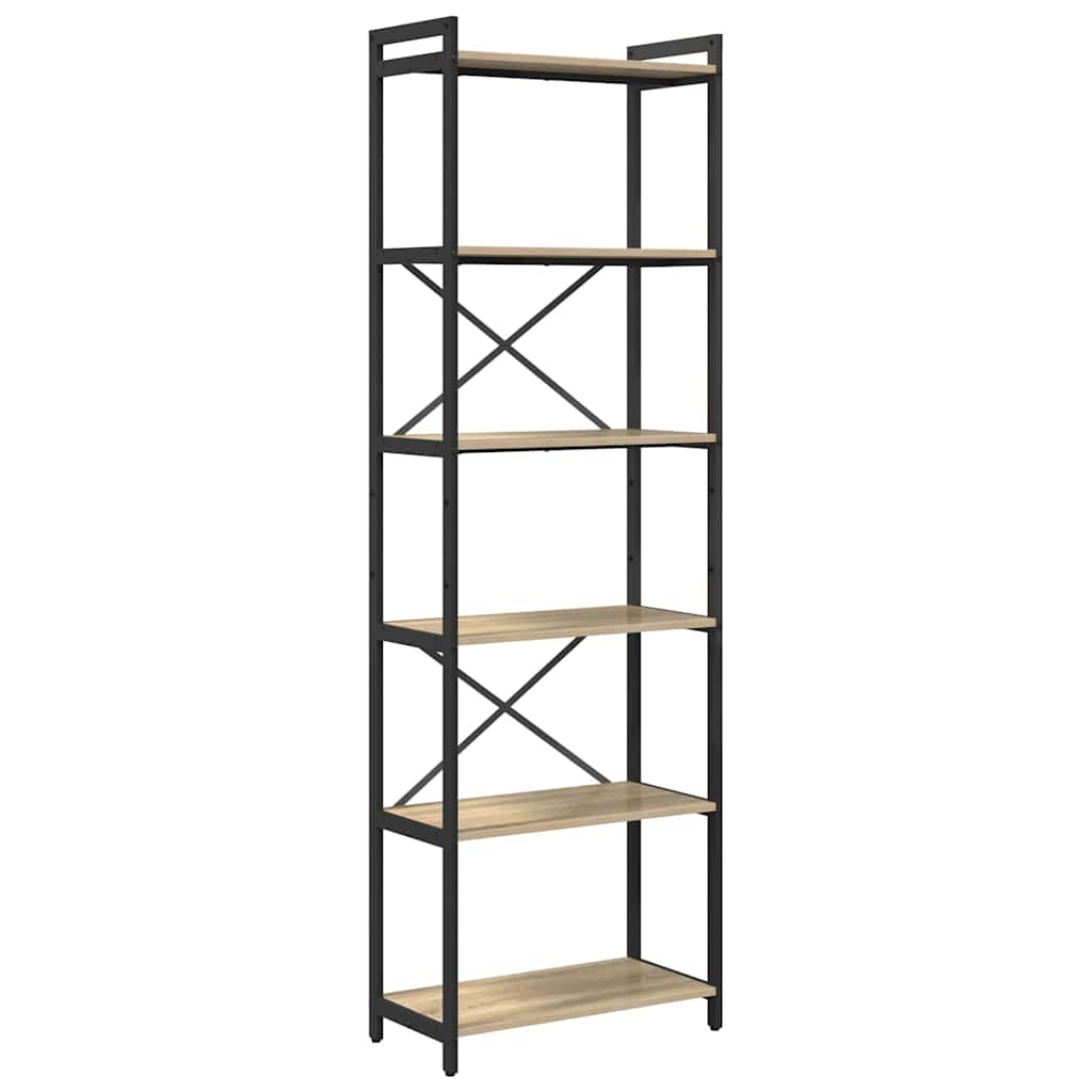 vidaXL Bookshelf 60 x 30 x 189.5 cm Engineered Wood Sonoma Oak 2
