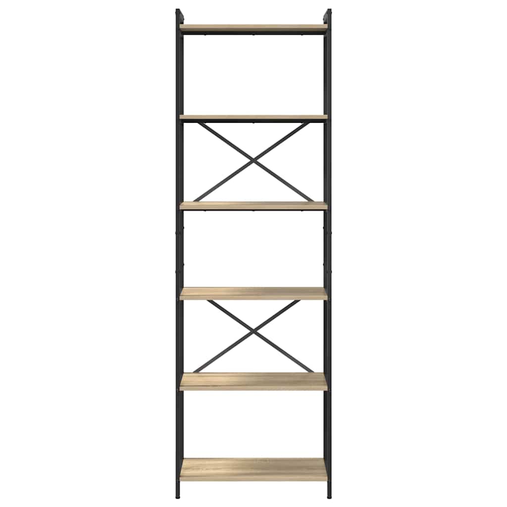 vidaXL Bookshelf 60 x 30 x 189.5 cm Engineered Wood Sonoma Oak 5