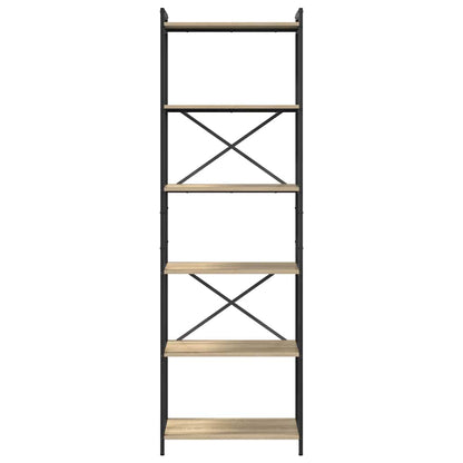 vidaXL Bookshelf 60 x 30 x 189.5 cm Engineered Wood Sonoma Oak 5
