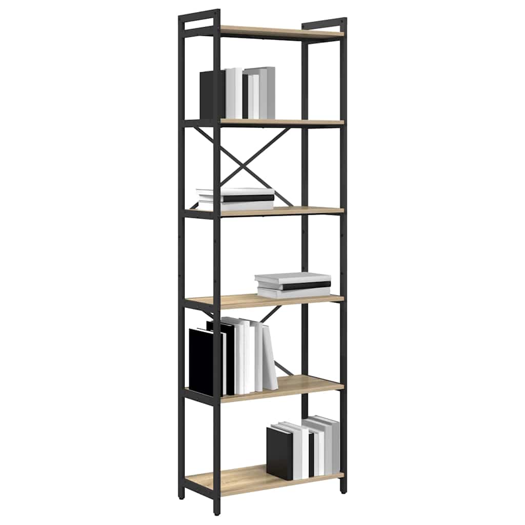 vidaXL Bookshelf 60 x 30 x 189.5 cm Engineered Wood Sonoma Oak 3