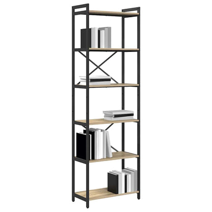 vidaXL Bookshelf 60 x 30 x 189.5 cm Engineered Wood Sonoma Oak 3