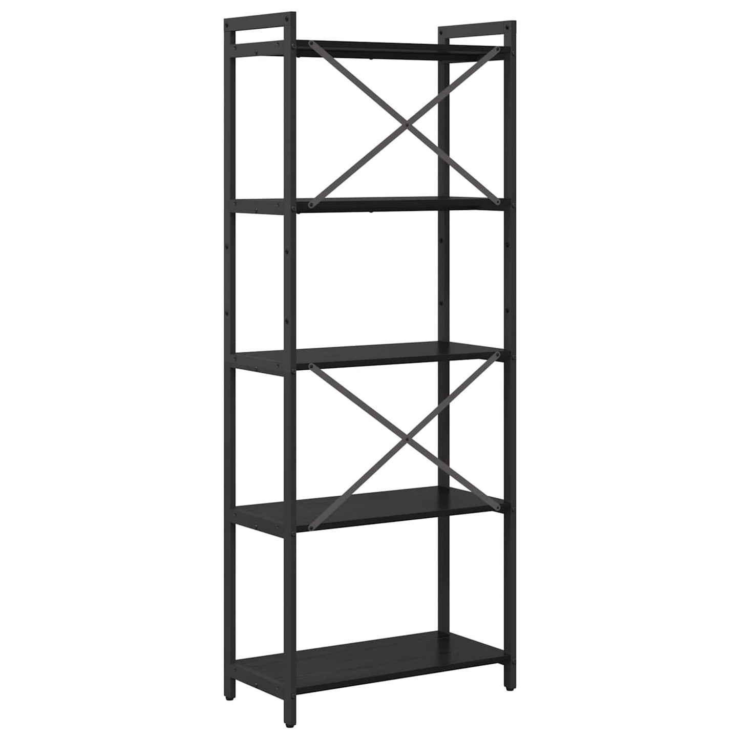 vidaXL Bookshelf 60 x 30 x 155 cm Engineered Wood Black Oak 5