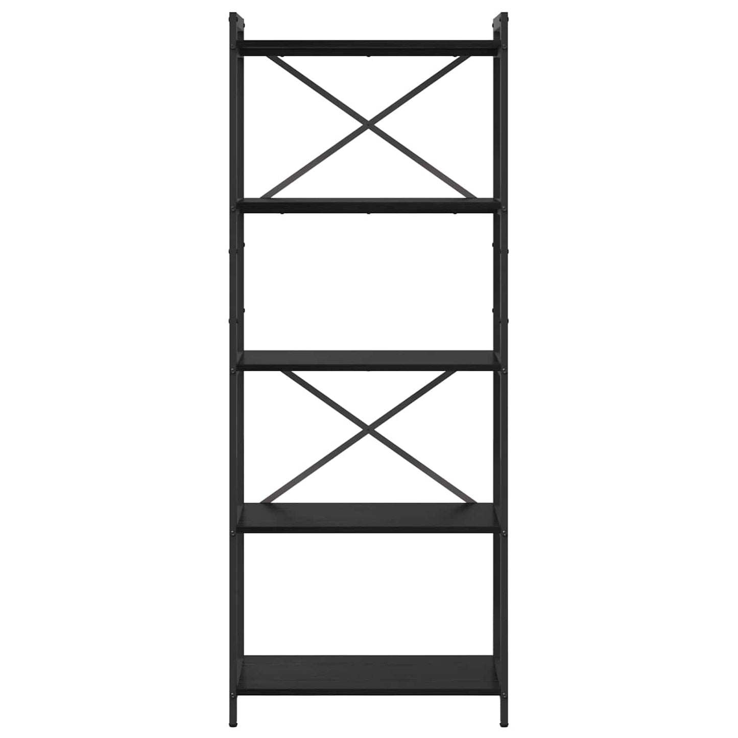 vidaXL Bookshelf 60 x 30 x 155 cm Engineered Wood Black Oak 3