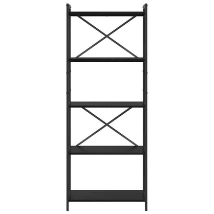 vidaXL Bookshelf 60 x 30 x 155 cm Engineered Wood Black Oak 3