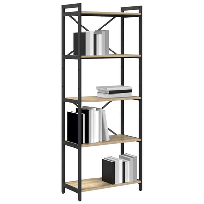 vidaXL Bookshelf 60 x 30 x 155 cm Engineered Wood Sonoma Oak 2