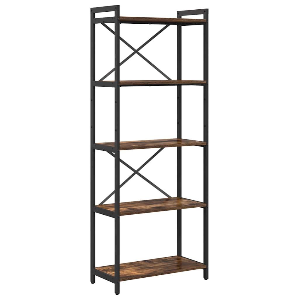 vidaXL Bookshelf 60 x 30 x 155 cm Engineered Wood Smoked Oak 2