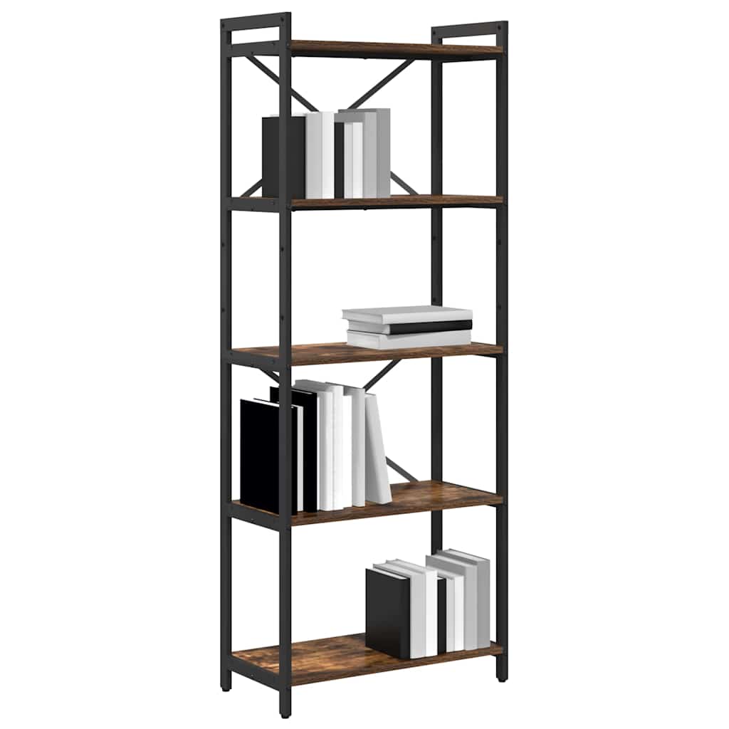 vidaXL Bookshelf 60 x 30 x 155 cm Engineered Wood Smoked Oak 3