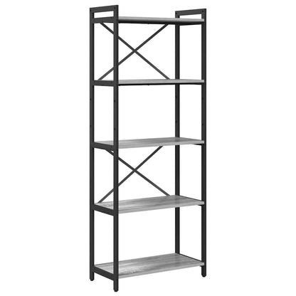 vidaXL Bookshelf 60 x 30 x 155 cm Engineered Wood Grey sonoma 2