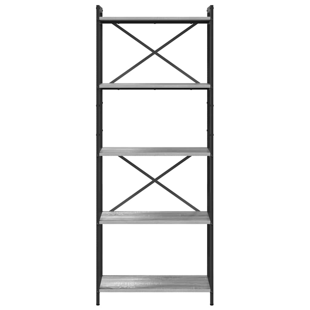 vidaXL Bookshelf 60 x 30 x 155 cm Engineered Wood Grey sonoma 5