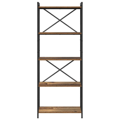 vidaXL Bookshelf 60 x 30 x 155 cm Engineered Wood Old wood 5