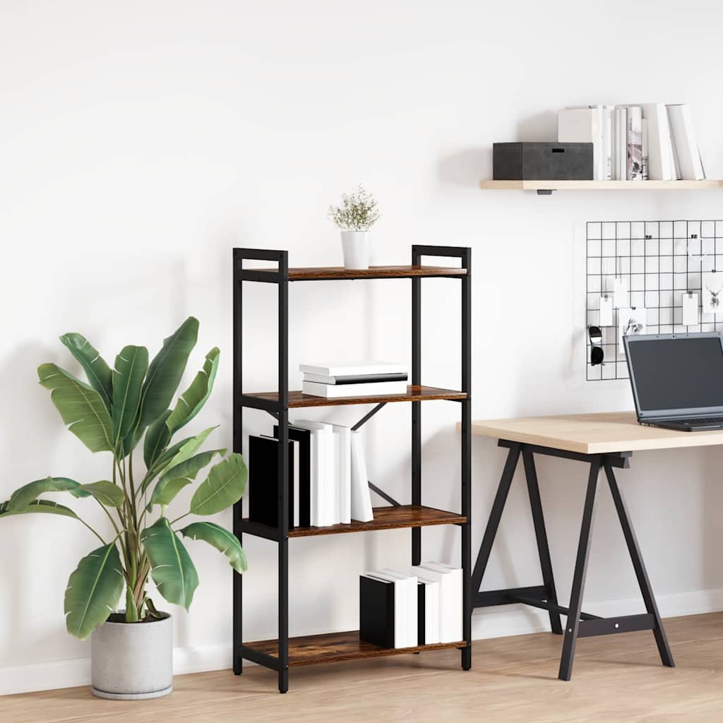 Bookshelf Engineered Wood Width 60 cm Smoked Oak 118 cm