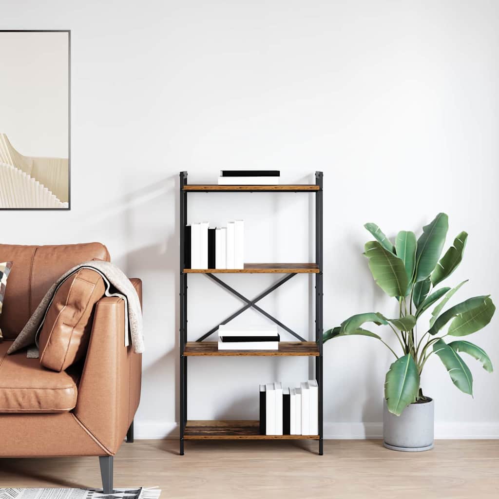 vidaXL Bookshelf 60 x 30 x 120 cm Engineered Wood Old wood 4