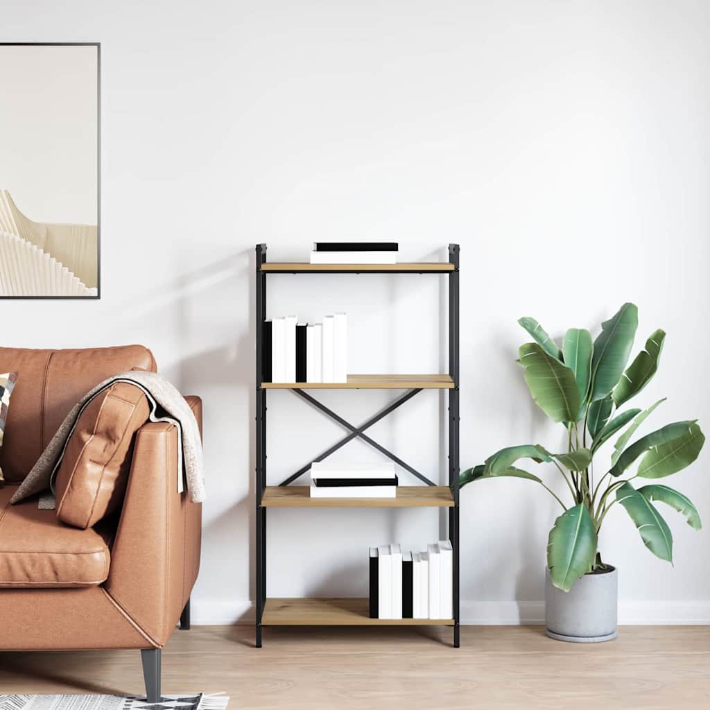 vidaXL Bookshelf 60 x 30 x 120 cm Engineered Wood Artisan Oak 4