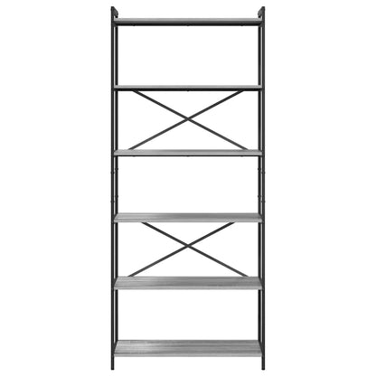 Bookshelf 80 x 30 x 189.5 cm Engineered Wood Height 188 cm Grey sonoma
