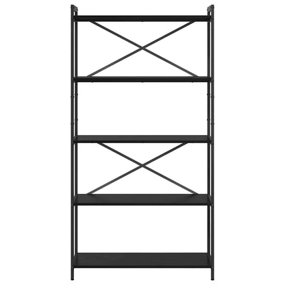 vidaXL Bookshelf 80 x 30 x 155 cm Engineered Wood Black Oak 5