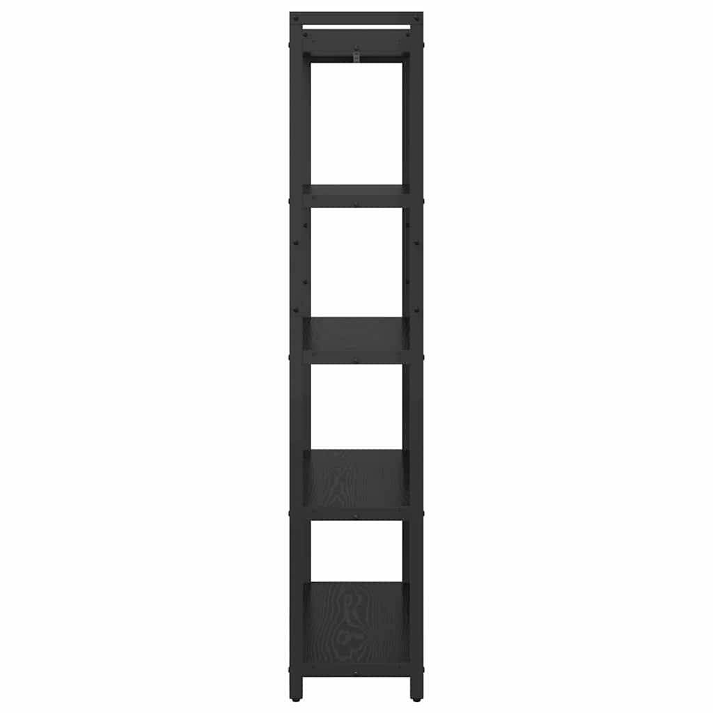 vidaXL Bookshelf 80 x 30 x 155 cm Engineered Wood Black Oak 6
