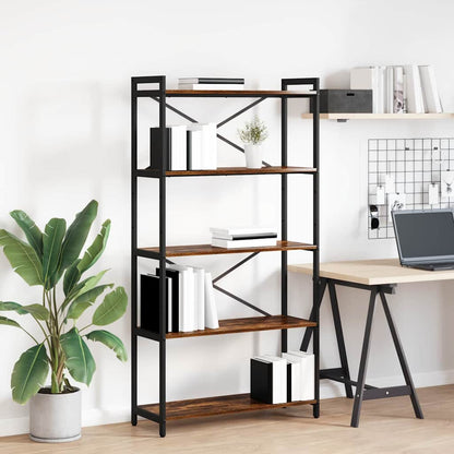 vidaXL Bookshelf 80 x 30 x 155 cm Engineered Wood Smoked Oak 1
