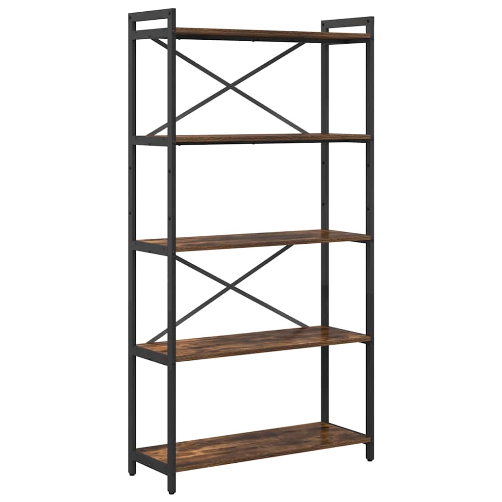vidaXL Bookshelf 80 x 30 x 155 cm Engineered Wood Smoked Oak 2