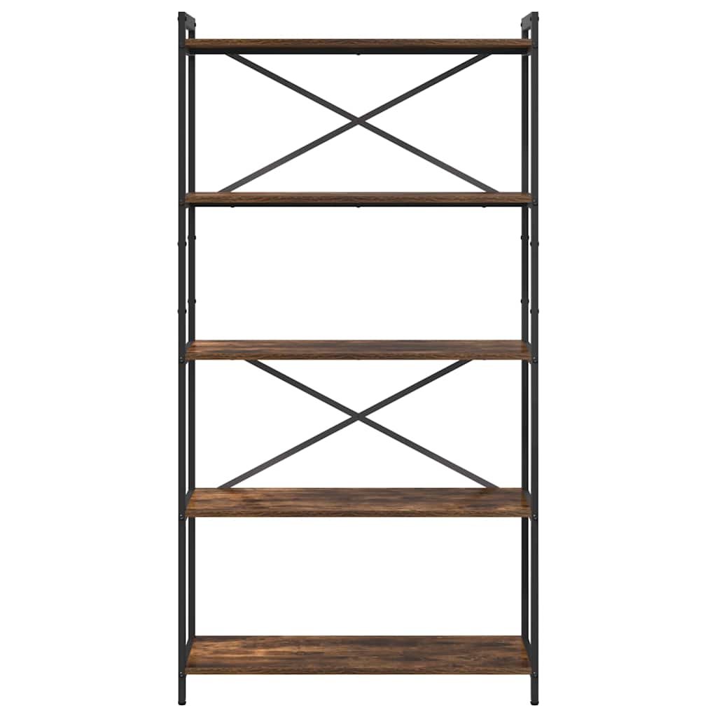 vidaXL Bookshelf 80 x 30 x 155 cm Engineered Wood Smoked Oak 5