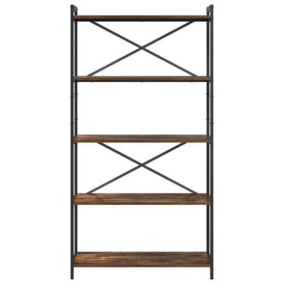 vidaXL Bookshelf 80 x 30 x 155 cm Engineered Wood Smoked Oak 5