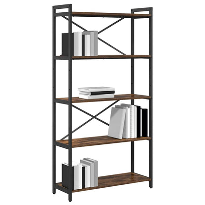 vidaXL Bookshelf 80 x 30 x 155 cm Engineered Wood Smoked Oak 3
