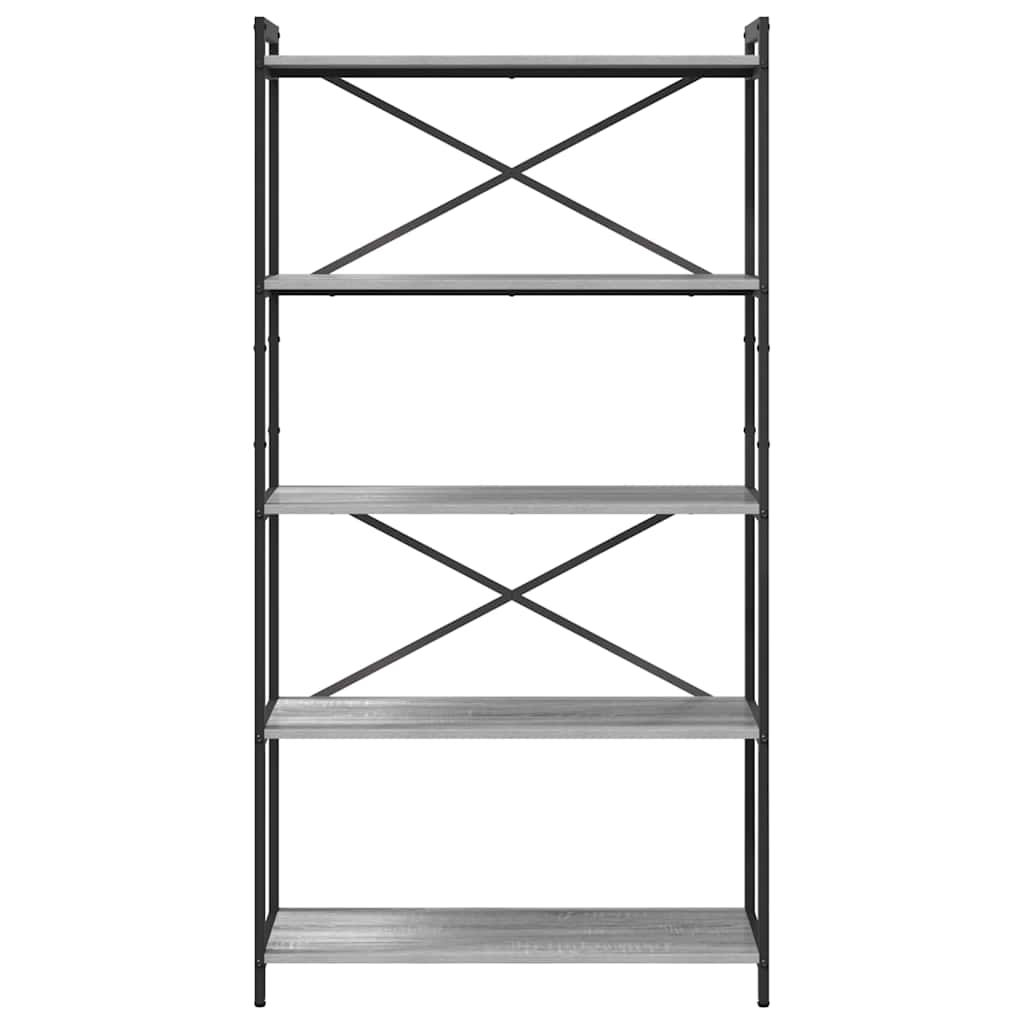 vidaXL Bookshelf 80 x 30 x 155 cm Engineered Wood Grey sonoma 5