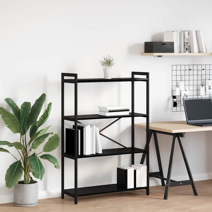 vidaXL Bookshelf 80 x 30 x 120 cm Engineered Wood Black Oak 1