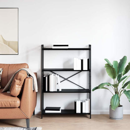 vidaXL Bookshelf 80 x 30 x 120 cm Engineered Wood Black Oak 4