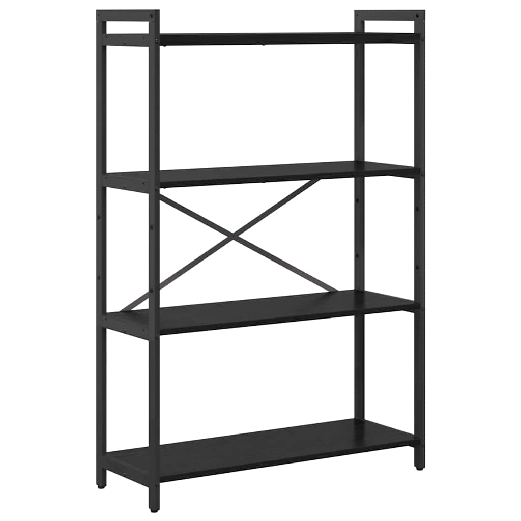 vidaXL Bookshelf 80 x 30 x 120 cm Engineered Wood Black Oak 2