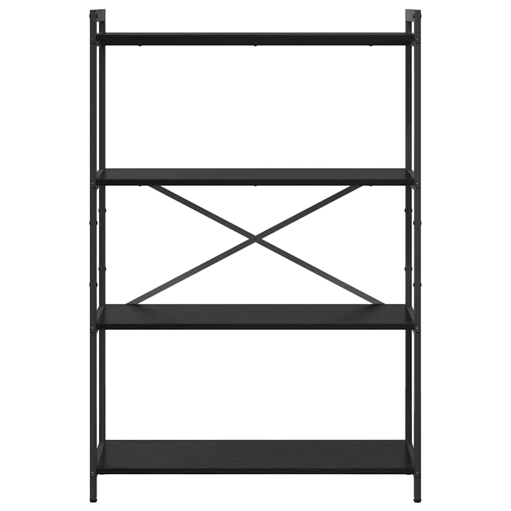 vidaXL Bookshelf 80 x 30 x 120 cm Engineered Wood Black Oak 5