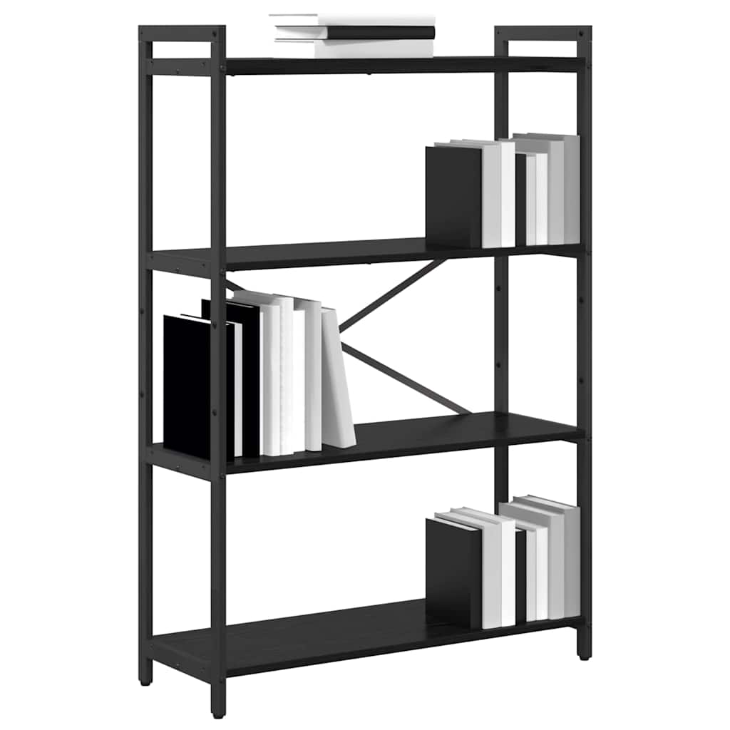 vidaXL Bookshelf 80 x 30 x 120 cm Engineered Wood Black Oak 3