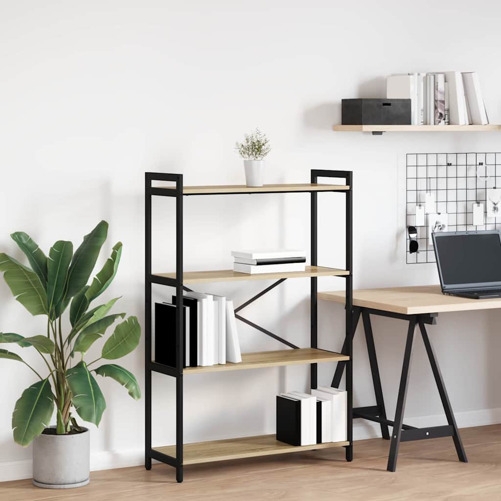 vidaXL Bookshelf 80 x 30 x 120 cm Engineered Wood Sonoma Oak 1